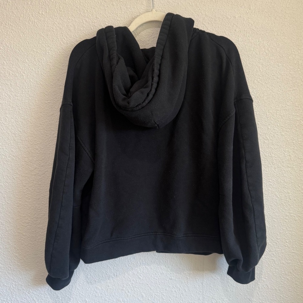 UGG RTW Black Fleece Lined Full Zip Hoodie Jacket Womens Size Medium Cozy Lounge - Picture 8 of 14